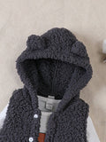  | Baby Boy 3D Ear Patched Hooded Teddy Vest Coat & 1pc Cartoon Graphic Bodysuit & 1pc Pants | Dress | Shein | OneHub