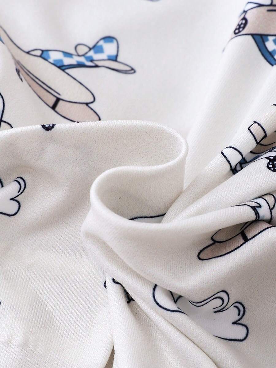  | SHEIN Baby Boys' Airplane Pattern Reversible Footie With Fold-Over Sleeves And Feet | dress | Shein | OneHub