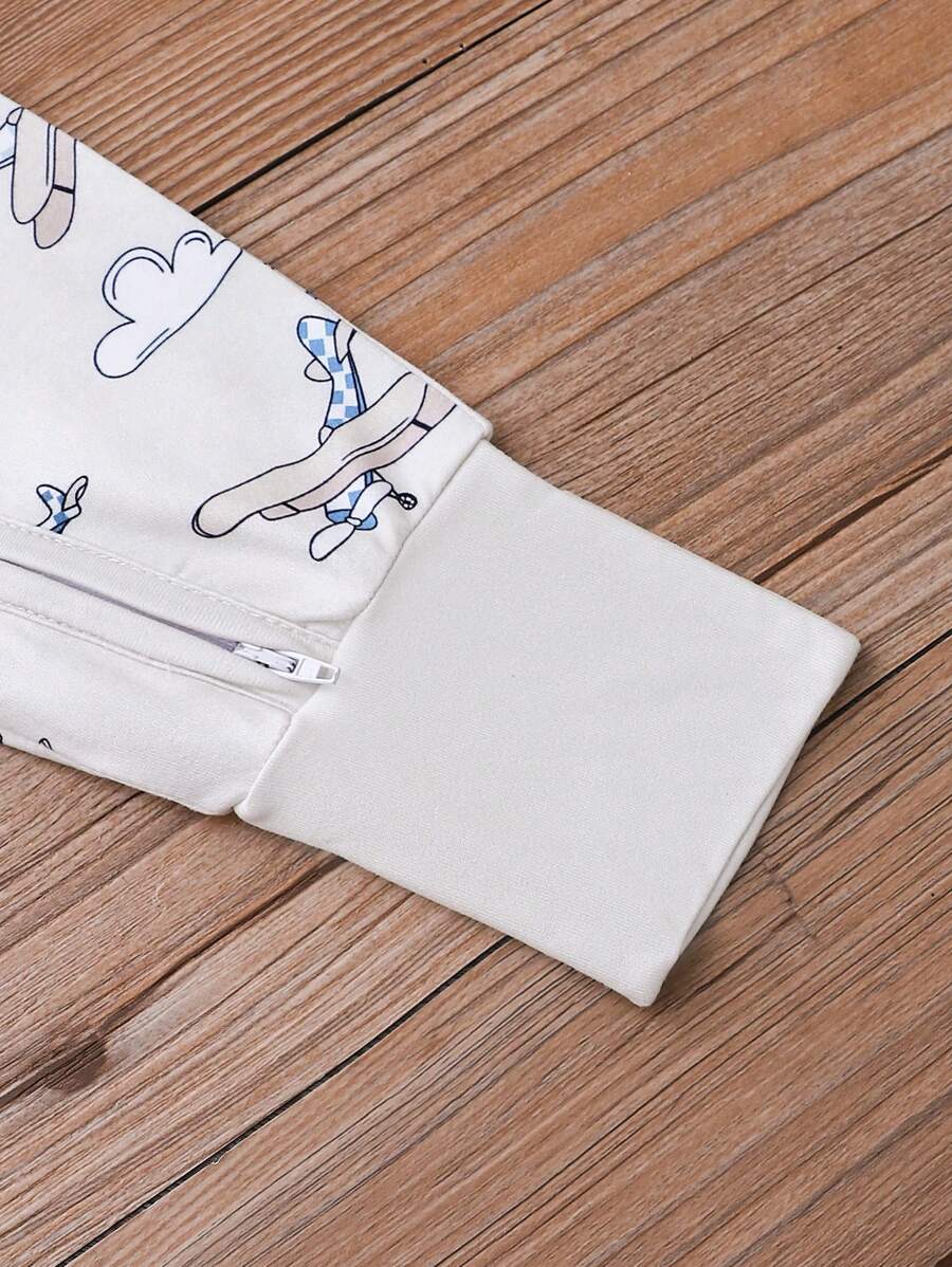  | SHEIN Baby Boys' Airplane Pattern Reversible Footie With Fold-Over Sleeves And Feet | dress | Shein | OneHub