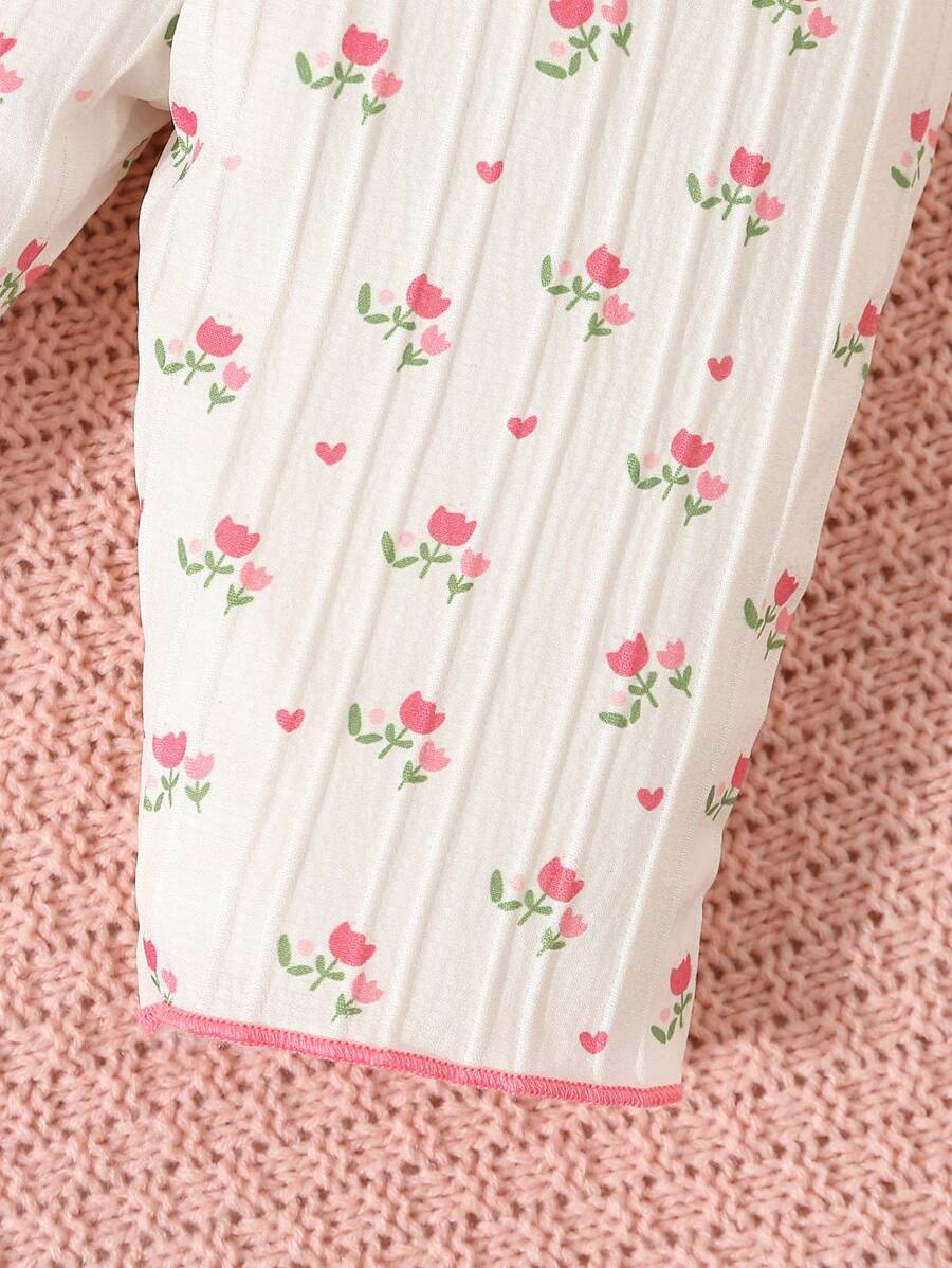  | SHEIN Baby Girl Light Pink Simple Print Short Sleeve T-Shirt And Shorts Casual 2pcs Home Outfit | Bodysuit | Shein | OneHub