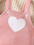 | SHEIN Baby Girl Newborn Solid Bodysuit & Heart Print Cami Romper | Dress | Shein | OneHub