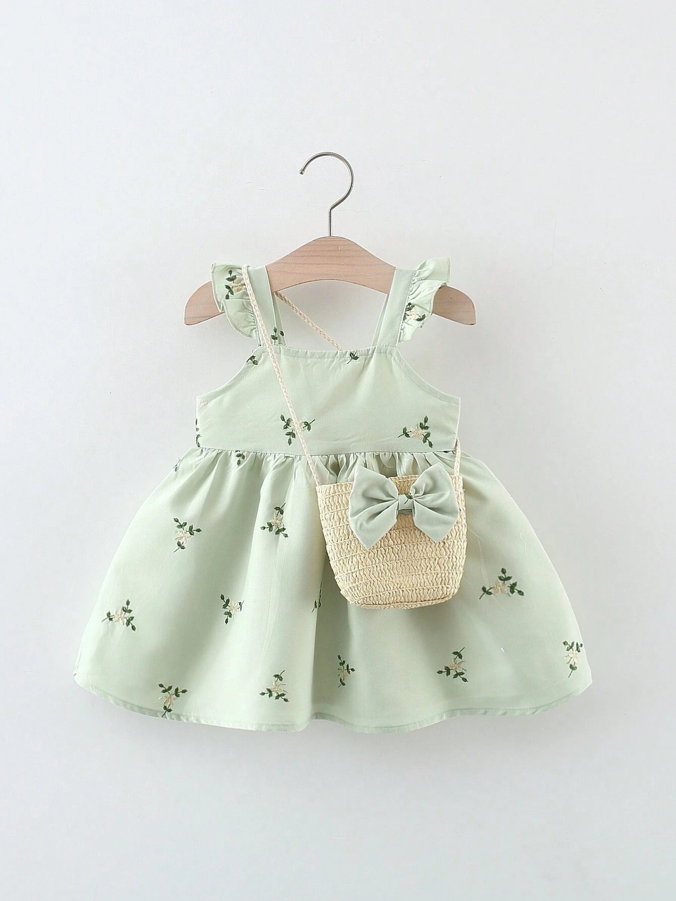  | SHEIN Baby Girl Summer Embroidered Ditsy Floral Strap Dress With Bag | Dress | Shein | OneHub
