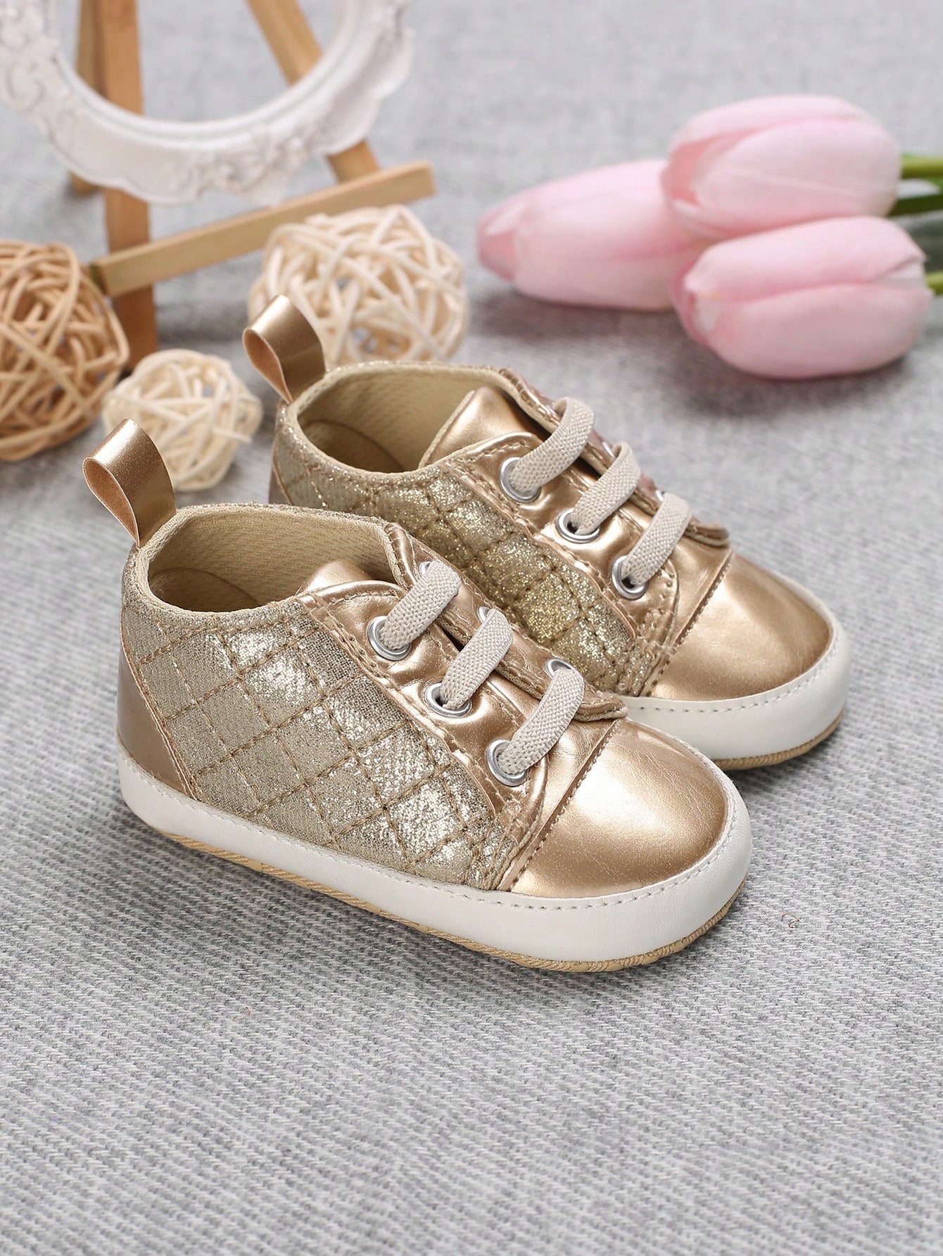  | SHEIN Baby Girls Lace Up Plaid Embossed Skate Shoes For Outdoor | Bags | Shein | OneHub