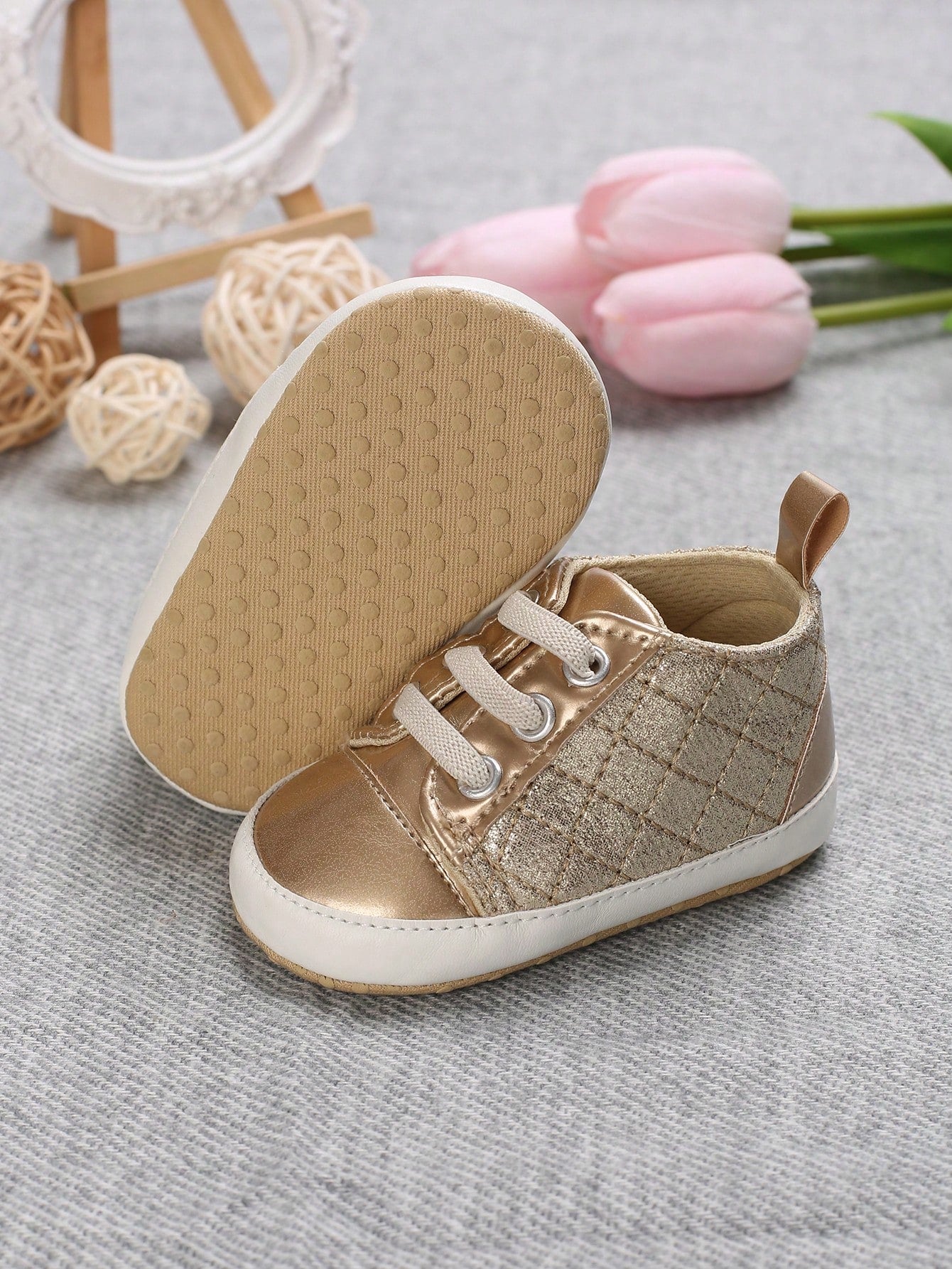  | SHEIN Baby Girls Lace Up Plaid Embossed Skate Shoes For Outdoor | Bags | Shein | OneHub