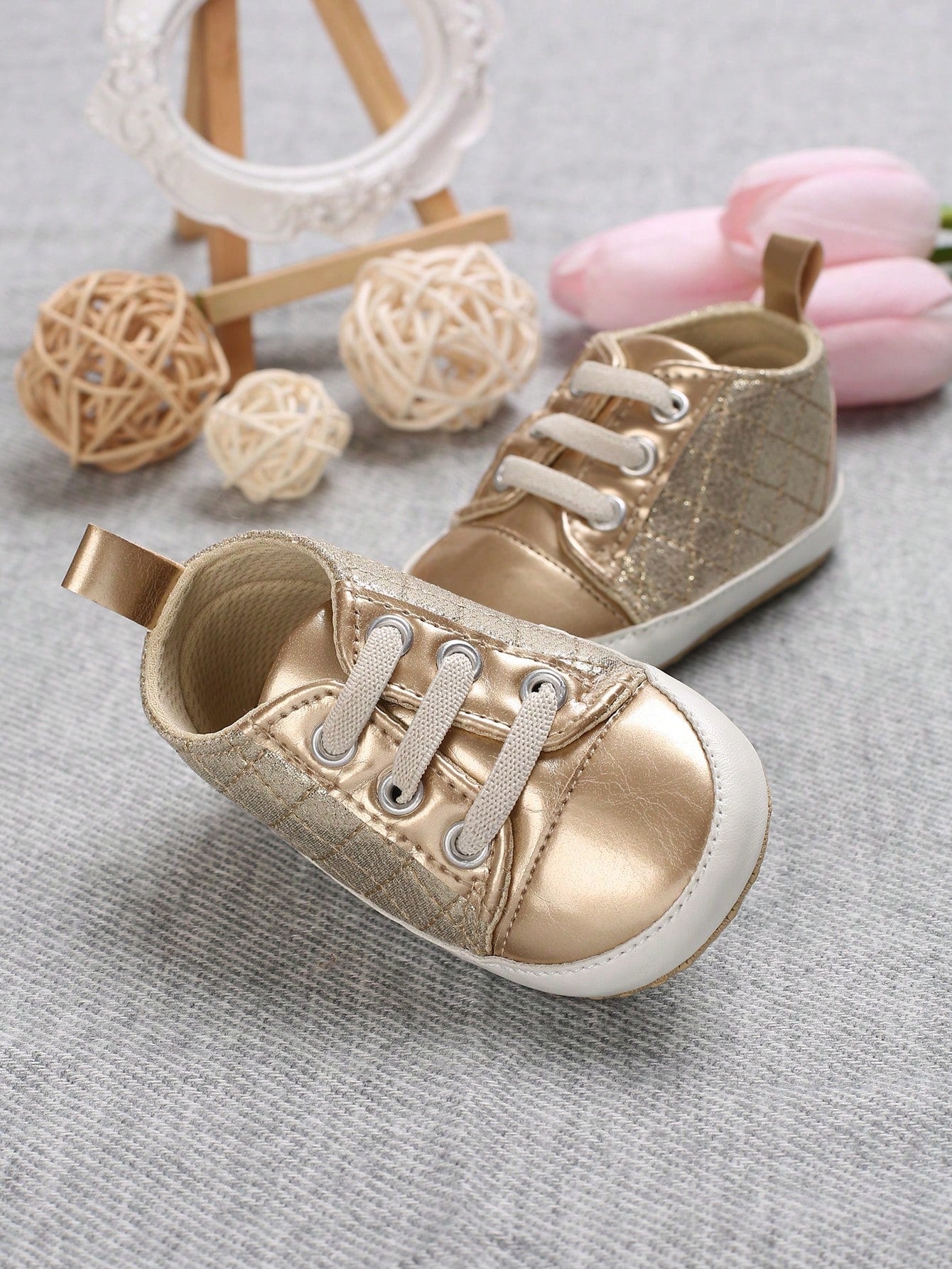  | SHEIN Baby Girls Lace Up Plaid Embossed Skate Shoes For Outdoor | Bags | Shein | OneHub