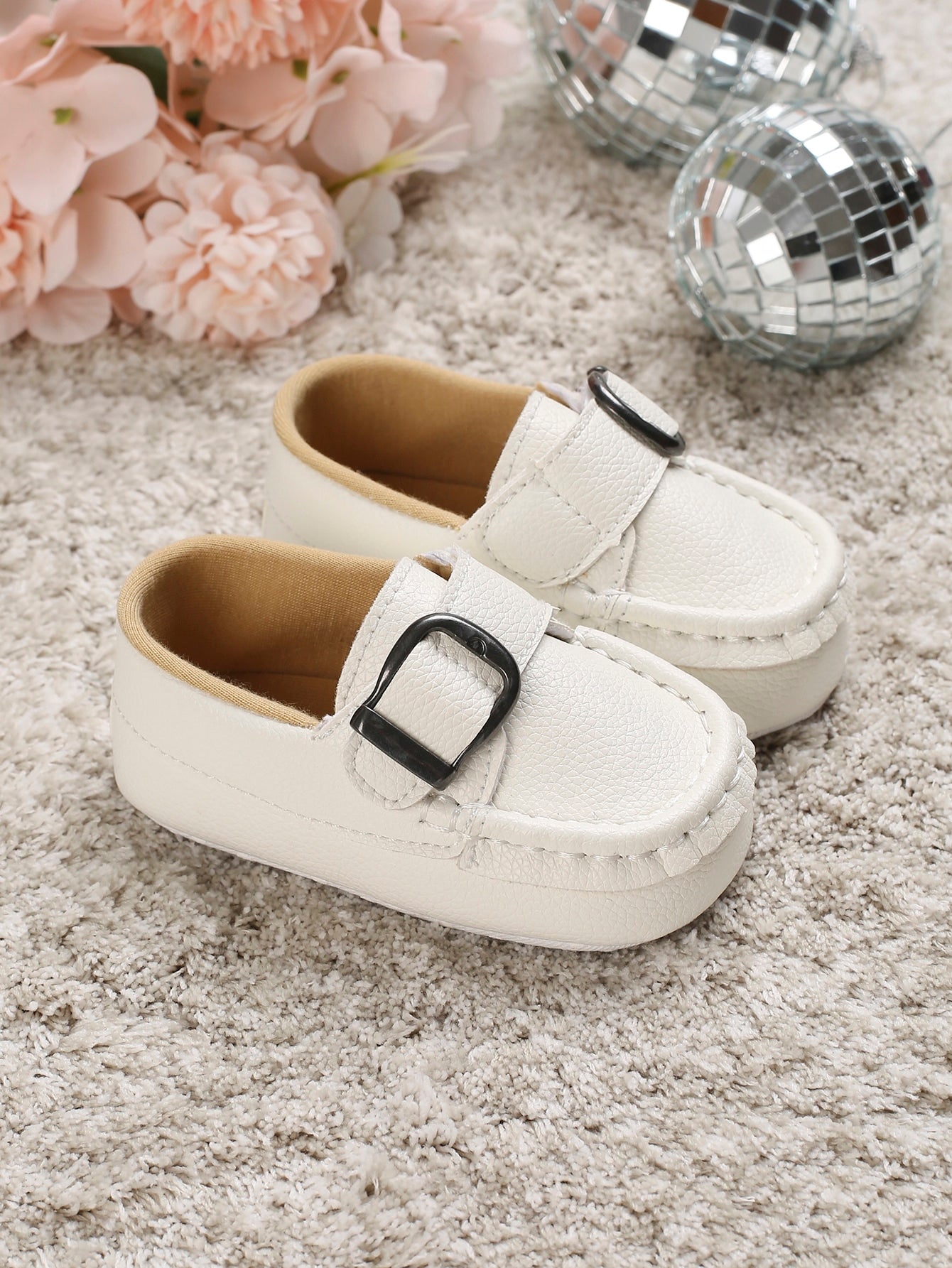  | SHEIN Baby Metal Decor Litchi Embossed Buckle Decor Loafers | Bags | Shein | OneHub
