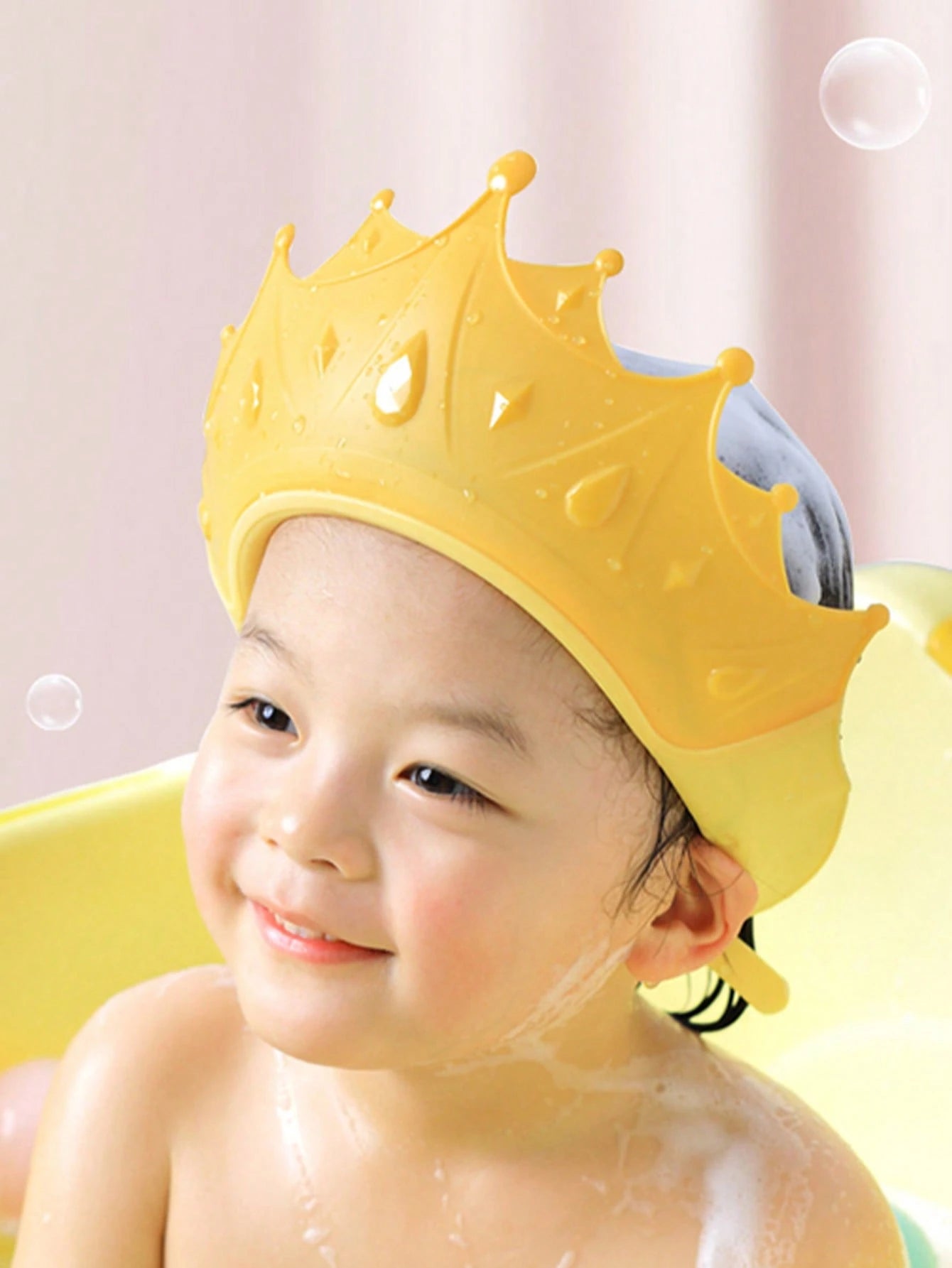  | SHEIN Baby Silicone Shampoo Cap With Cute Crown Design, Perfect For Wearing While Washing Hair, Suitable For Children And Toddlers Shower Cap | Hat | Shein | OneHub