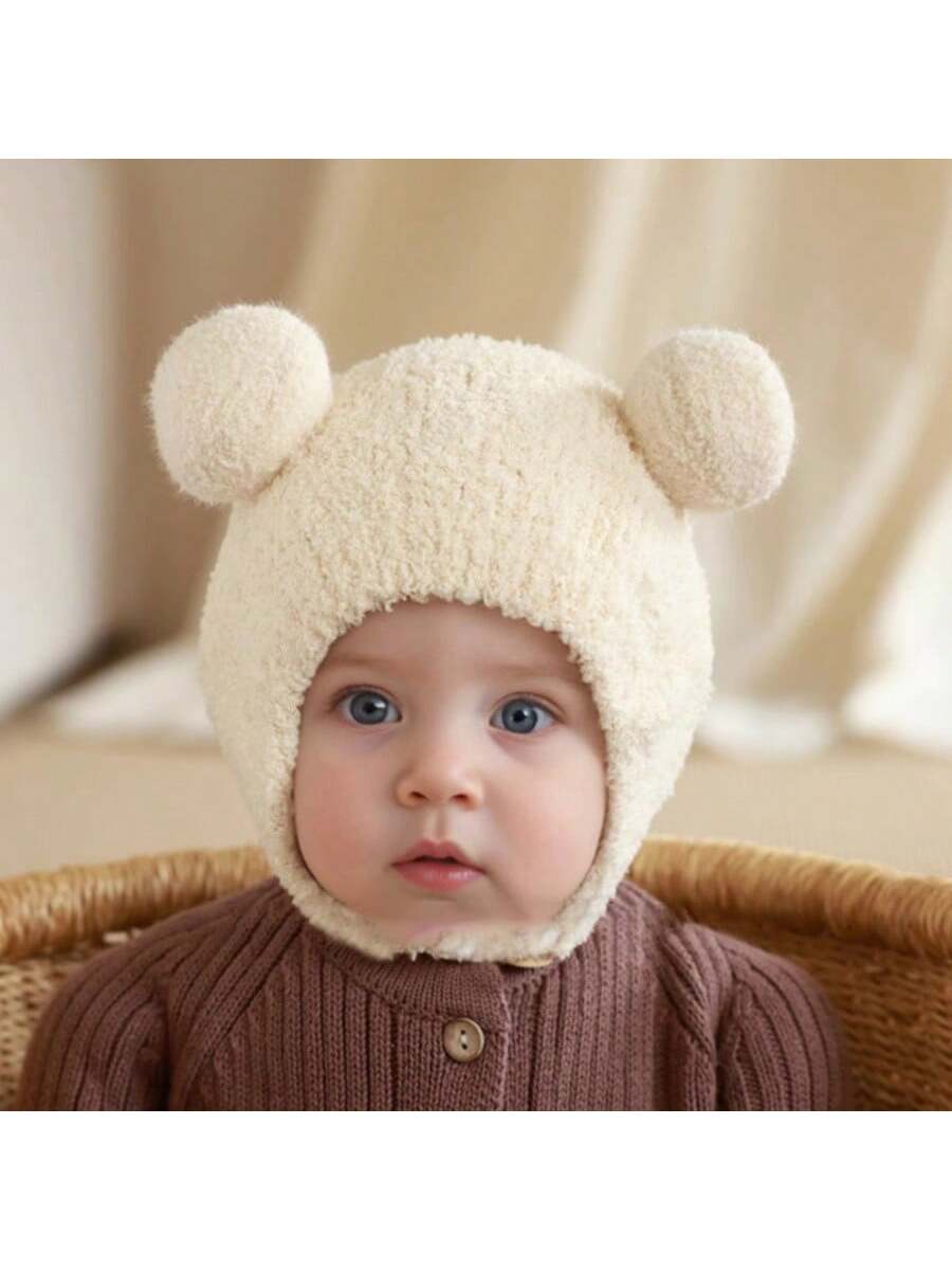  | SHEIN Baby Winter Hat, Warm Knitted Beanie With Coral Thermal Lined , Cute Earflap Hat For Boys And Girls Aged 5-24 Months, 42-48cm | Cap | Shein | OneHub