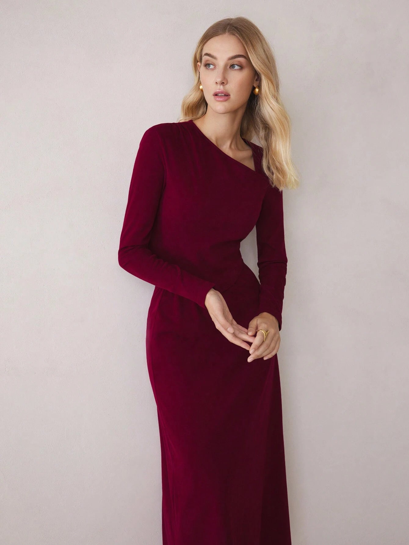  | SHEIN BizChic Red Set Long Sleeve T-Shirt And Maxi Skirt | Top and Pant Set | Shein | OneHub