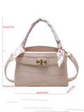  | SHEIN Bow Decor Elegant,,Old Money,Business Casual,Lightweight,Business Casual Mini Crocodile Embossed Twilly Scarf Decor Twist Lock Square Bag | Bags | Shein | OneHub