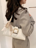  | SHEIN Bow Decor White Alligator Pattern Silk Scarf Decorated Armpit Bag | Bags | Shein | OneHub