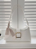  | SHEIN Bow Decor White Alligator Pattern Silk Scarf Decorated Armpit Bag | Bags | Shein | OneHub