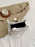  | SHEIN Bow Decor White Alligator Pattern Silk Scarf Decorated Armpit Bag | Bags | Shein | OneHub