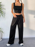  | SHEIN Button Front Tank Top & Wide Leg Pants | Top and Pant Set | Shein | OneHub