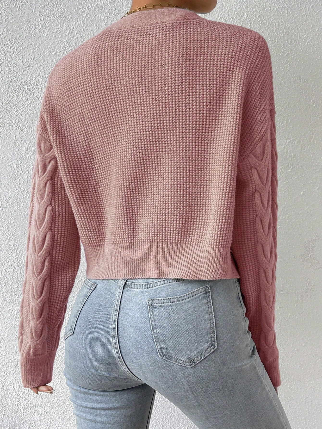  | SHEIN Cable Knit Drop Shoulder Cardigan & Cami Knit Top | Sweater | Shein | OneHub