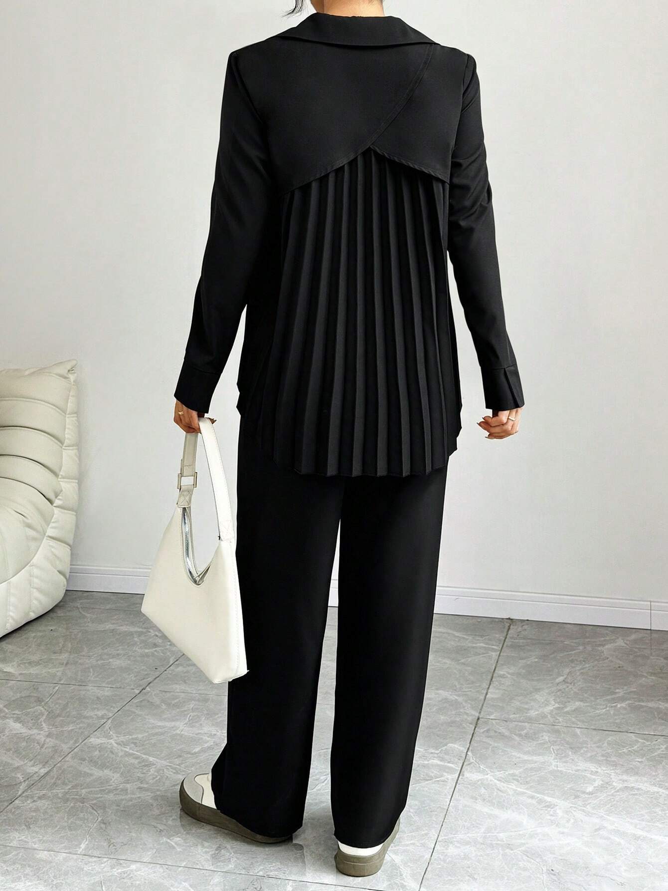  | SHEIN Calvaya 2pcs Set Women Casual Long Sleeve Ruched Top | Top and Pant Set | Shein | OneHub