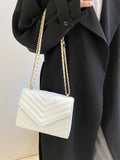  | SHEIN Chevron Detail Chain Square Bag, Minimalist Flap Shoulder Bag | Bags | Shein | OneHub