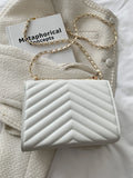  | SHEIN Chevron Detail Chain Square Bag, Minimalist Flap Shoulder Bag | Bags | Shein | OneHub