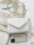  | SHEIN Chevron Detail Chain Square Bag, Minimalist Flap Shoulder Bag | Bags | Shein | OneHub