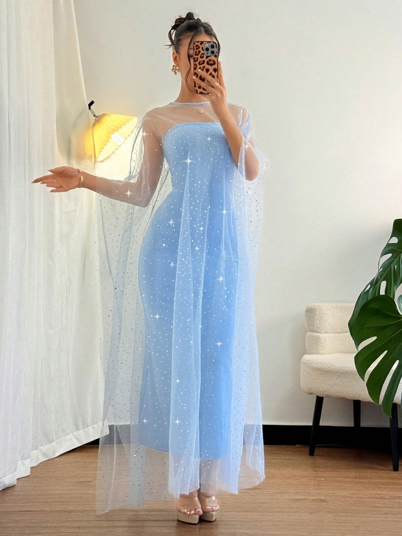  | SHEIN Chiquease Party Elegant Sparkling Rhinestone Glittering Mesh Shawl Slim Fit Women Two Pieces Set | Dress | Shein | OneHub