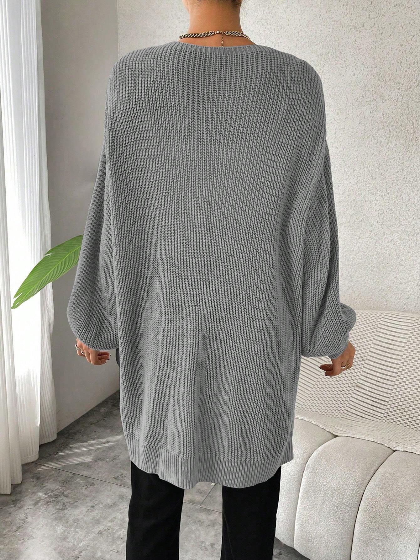  | SHEIN Chiquease Solid Color Casual Versatile Long Thin Knit Cardigan | Sweater | Shein | OneHub