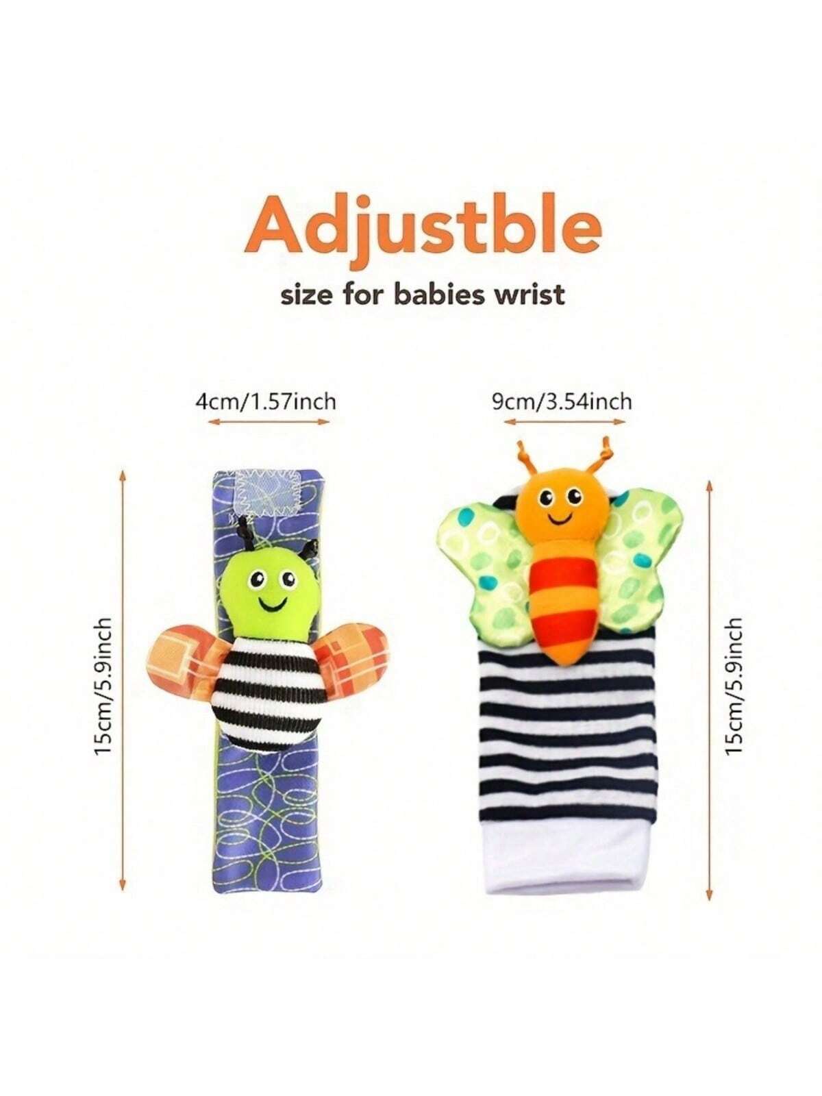 SHEIN Decoration Baby Rattle Socks Toy, For 3-12 Months Infant Girls And Boys