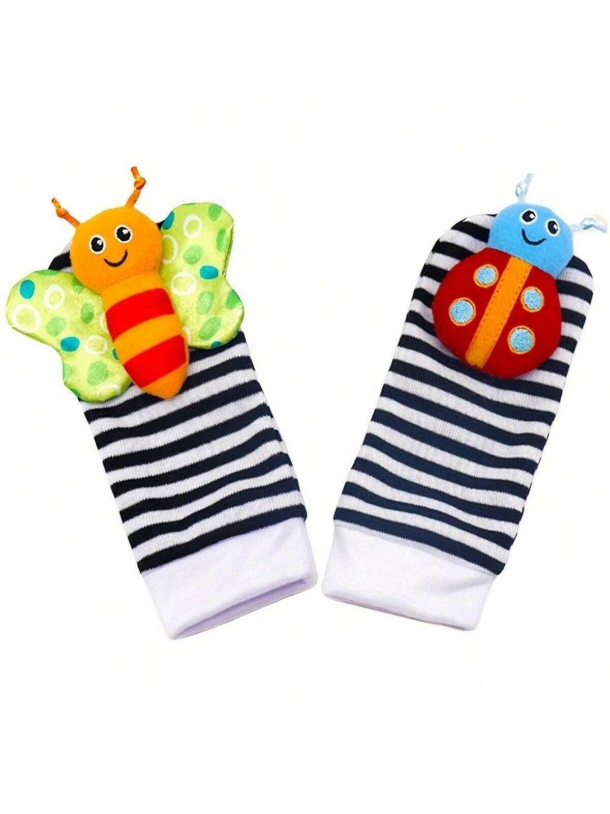 SHEIN Decoration Baby Rattle Socks Toy, For 3-12 Months Infant Girls And Boys