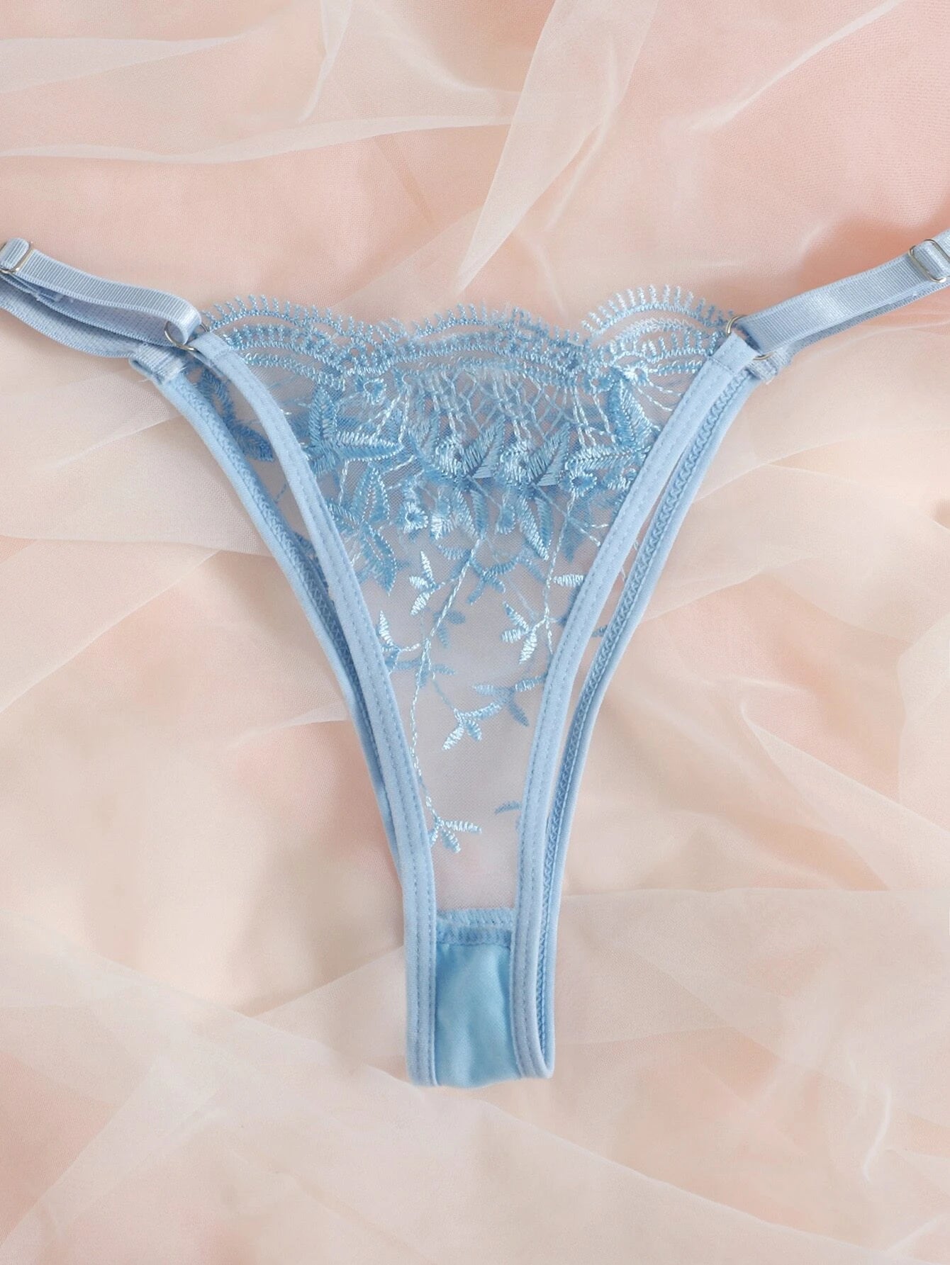  | SHEIN Classic Sexy Embroidered Mesh Underwire Lingerie Set | Lingerie | Shein | OneHub