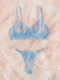  | SHEIN Classic Sexy Embroidered Mesh Underwire Lingerie Set | Lingerie | Shein | OneHub