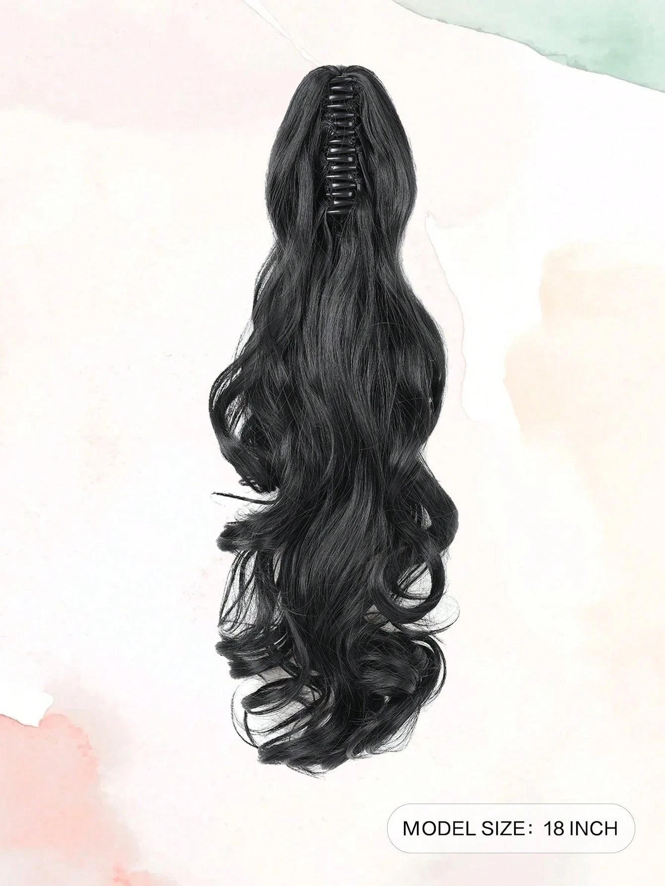 SHEIN Claw Clip Ponytail Extension Curly Wavy Clip in Long Ponytails Hair Extensions Synthetic Hairpiece for Women