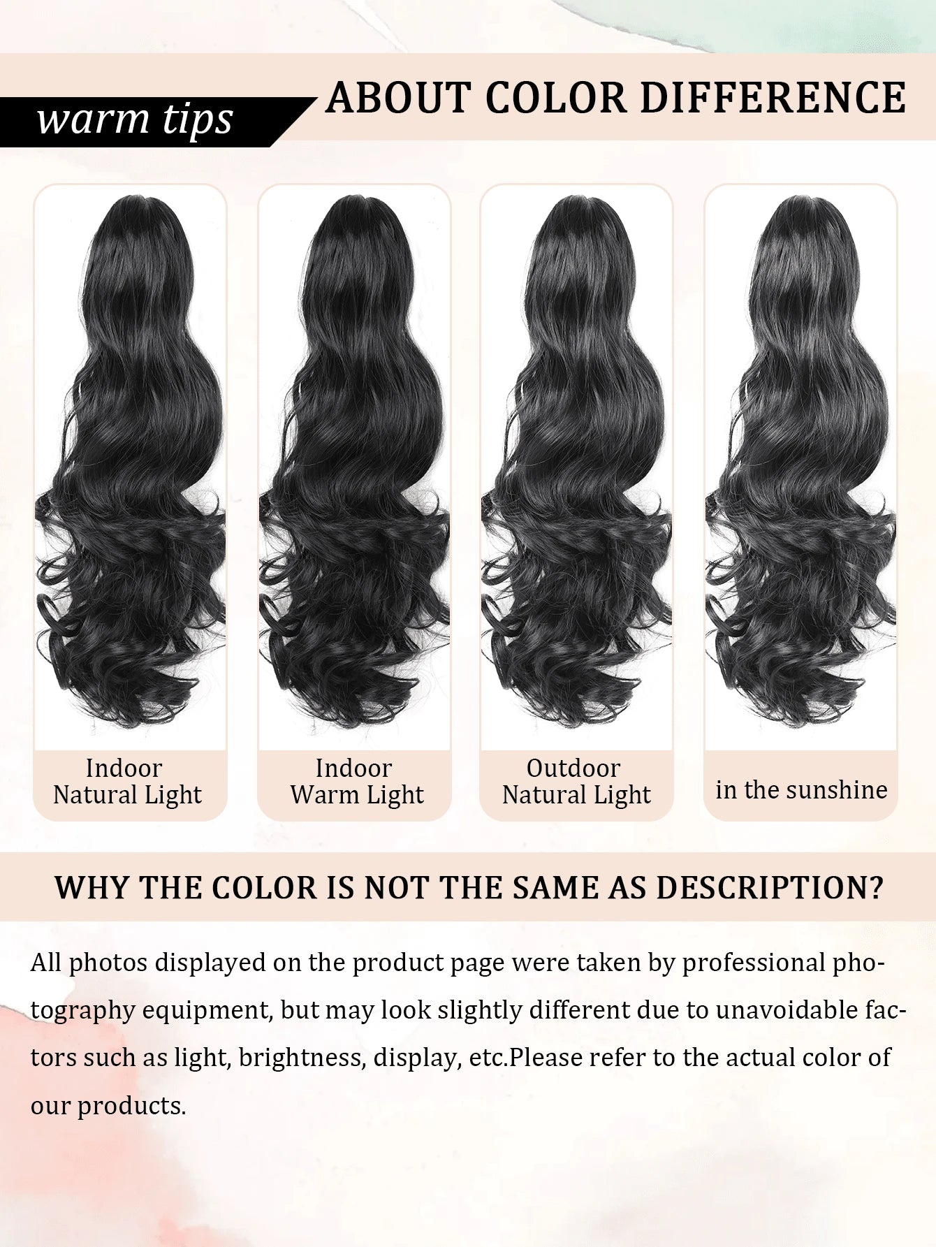 SHEIN Claw Clip Ponytail Extension Curly Wavy Clip in Long Ponytails Hair Extensions Synthetic Hairpiece for Women