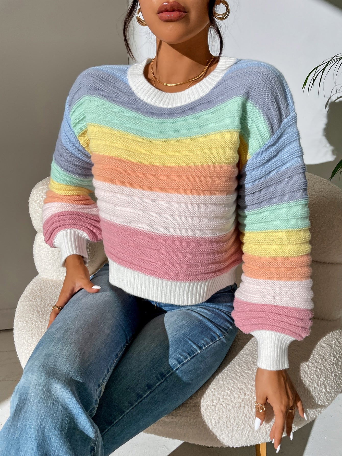  | SHEIN Colorblock Drop Shoulder Sweater | Sweater | Shein | OneHub