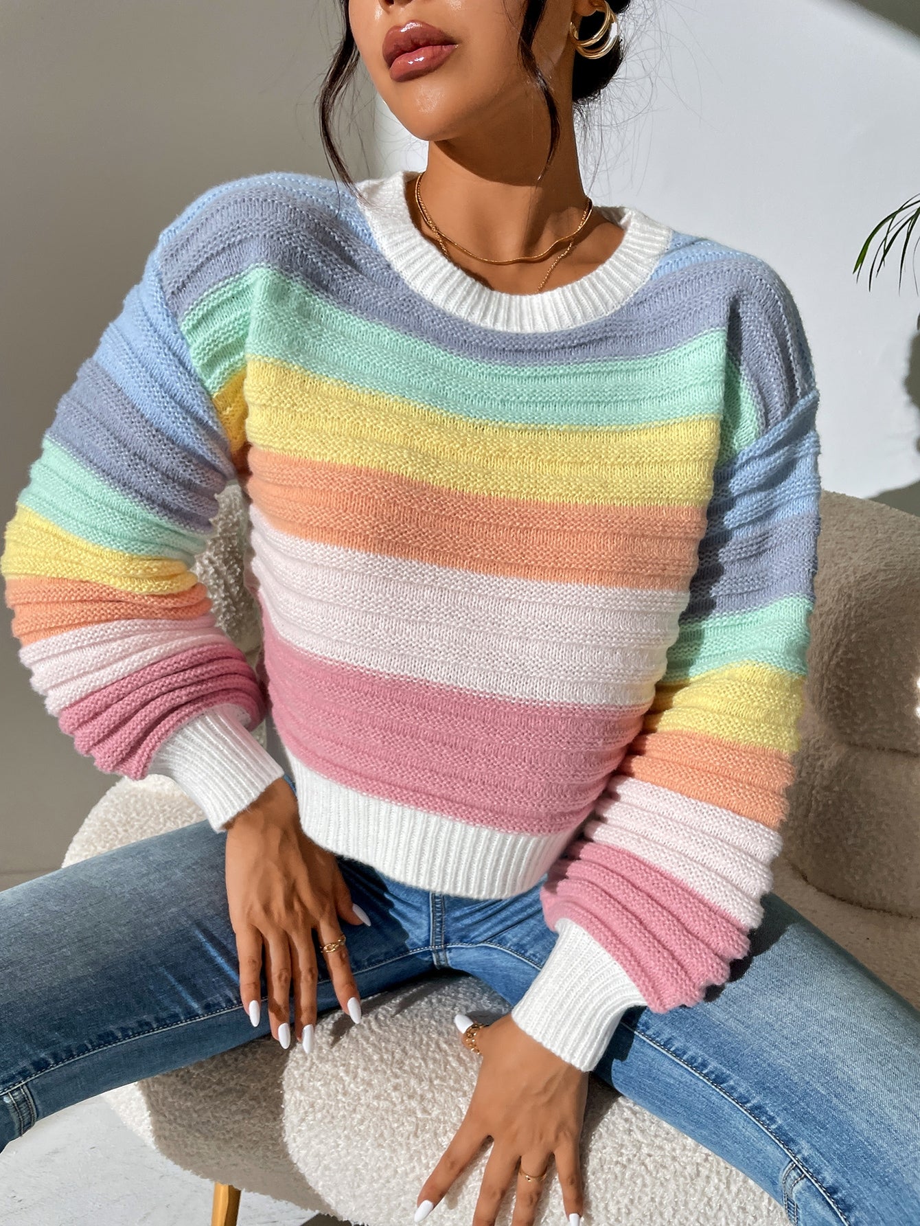  | SHEIN Colorblock Drop Shoulder Sweater | Sweater | Shein | OneHub