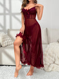  | SHEIN Contrast Lace Appliques Detail Mesh Cami Nightdress | Night Dress | Shein | OneHub
