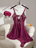  | SHEIN Contrast Lace Mesh Babydoll Sexy Lingerie Dress With Thong | Night Dress | Shein | OneHub