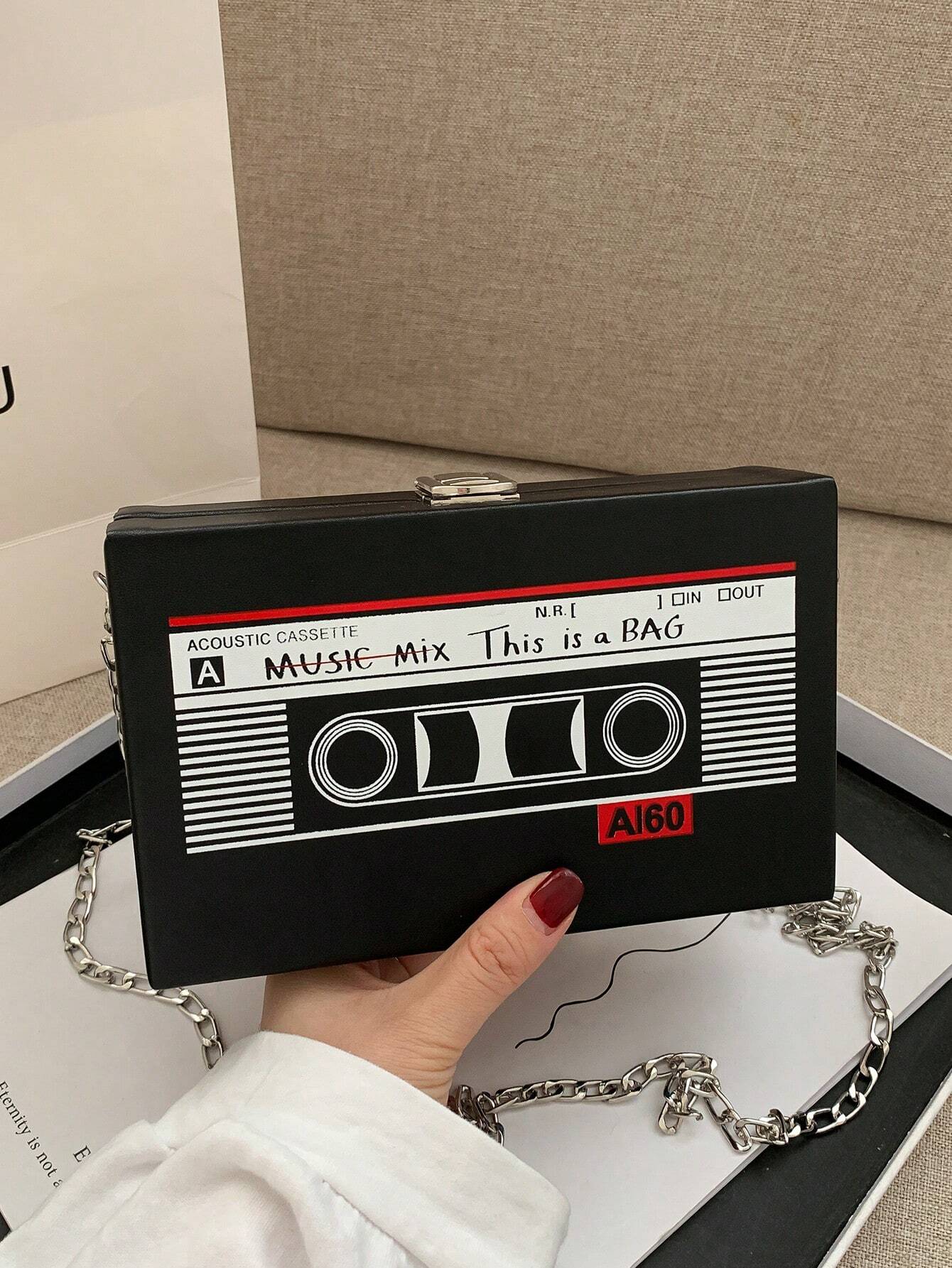  | SHEIN Creative Magnetic Tape Shaped Women Fashion Personality Chain Bag For Shopping, Casual And Versatile PU Shoulder Crossbody Bag | Bags | Shein | OneHub