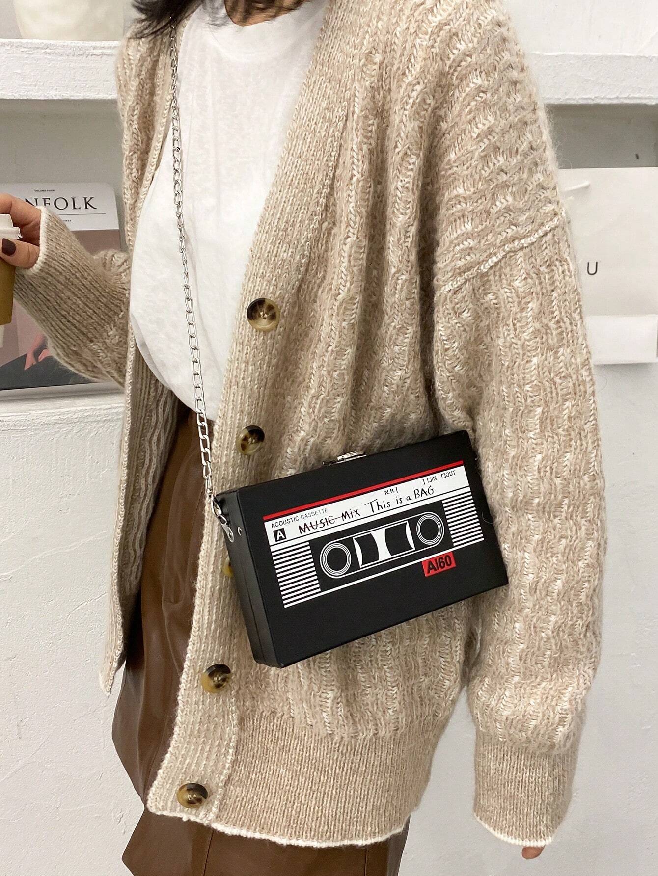  | SHEIN Creative Magnetic Tape Shaped Women Fashion Personality Chain Bag For Shopping, Casual And Versatile PU Shoulder Crossbody Bag | Bags | Shein | OneHub