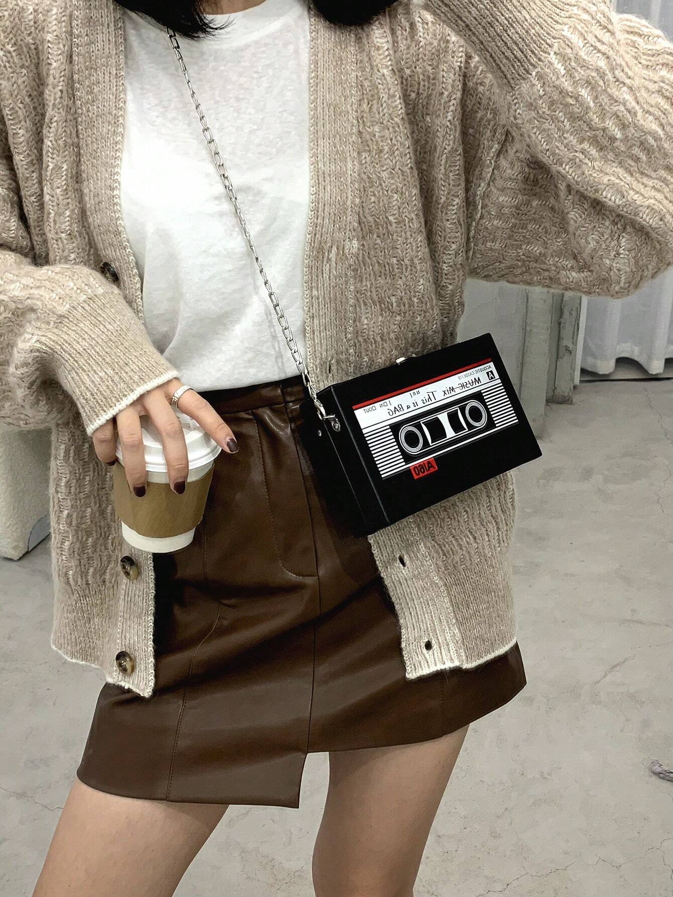  | SHEIN Creative Magnetic Tape Shaped Women Fashion Personality Chain Bag For Shopping, Casual And Versatile PU Shoulder Crossbody Bag | Bags | Shein | OneHub