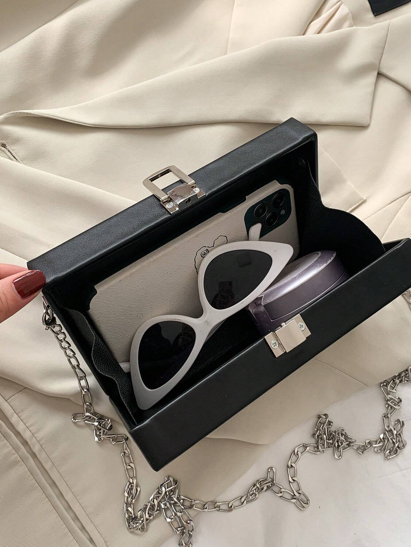  | SHEIN Creative Magnetic Tape Shaped Women Fashion Personality Chain Bag For Shopping, Casual And Versatile PU Shoulder Crossbody Bag | Bags | Shein | OneHub