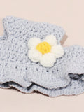 SHEIN Crochet Pet Blue Sunflower Hat