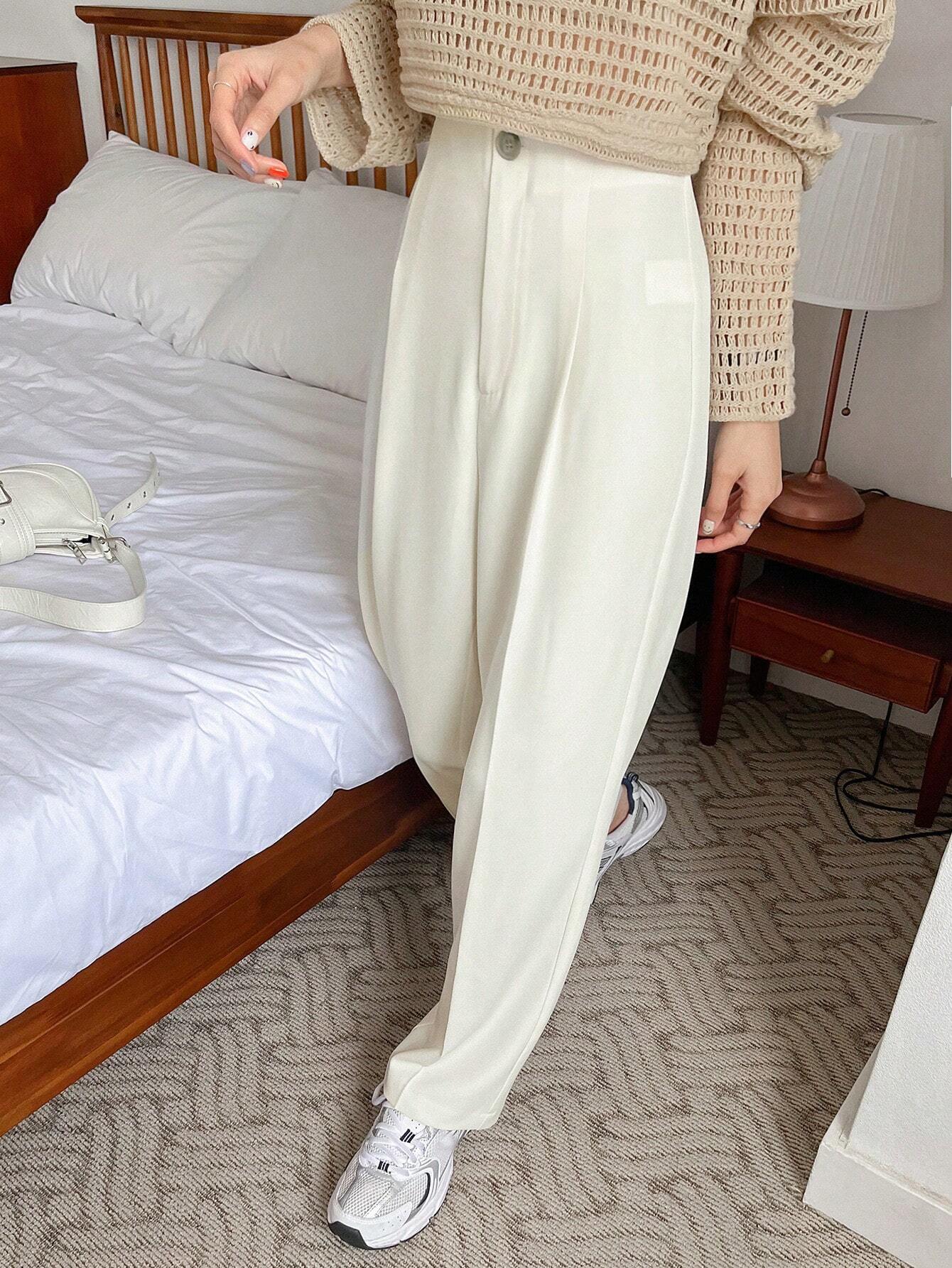  | SHEIN DAZY 1pc Women Casual Solid Color Straight Leg Zipper Stretch Pants,Women Dress Pants | Pants | Shein | OneHub