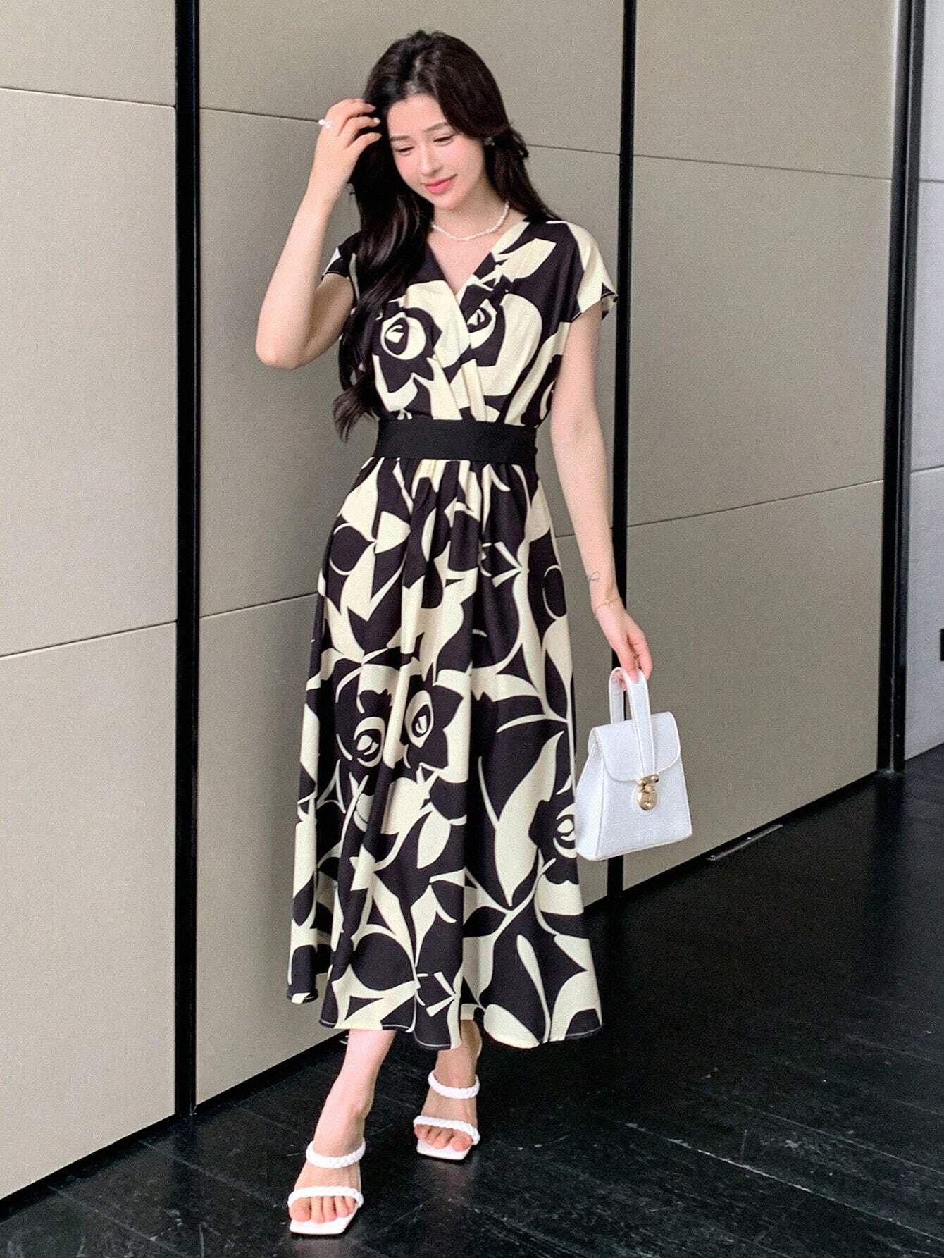  | SHEIN DAZY Allover Flowers Print Belted Short Dress | Dress | Shein | OneHub