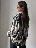  | SHEIN DAZY Brush Print Drop Shoulder Shirt | Blouse | Shein | OneHub