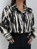  | SHEIN DAZY Brush Print Drop Shoulder Shirt | Blouse | Shein | OneHub