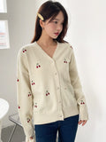  | SHEIN DAZY Cherry Embroidery Drop Shoulder Cardigan,Long Sleeve Tops | Sweater | Shein | OneHub
