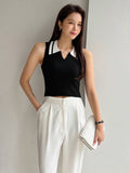  | SHEIN DAZY Contrast Collar Ribbed Knit Top | Sweater | Shein | OneHub