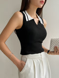  | SHEIN DAZY Contrast Collar Ribbed Knit Top | Sweater | Shein | OneHub