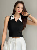  | SHEIN DAZY Contrast Collar Ribbed Knit Top | Sweater | Shein | OneHub