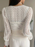  | SHEIN DAZY Contrast Lace Flounce Sleeve Sweetheart Neck Top | Sweater | Shein | OneHub