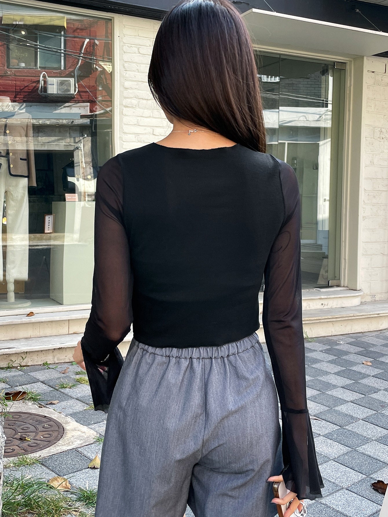  | SHEIN DAZY Contrast Mesh Split Hem Tee | T-shirt | Shein | OneHub